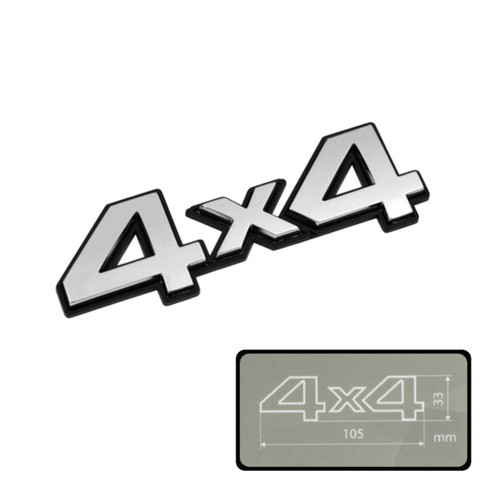 4x4 emblem schriftzug chrom - 3d,
