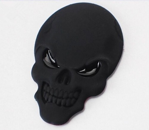 Metall skull logo sticker - 3d,