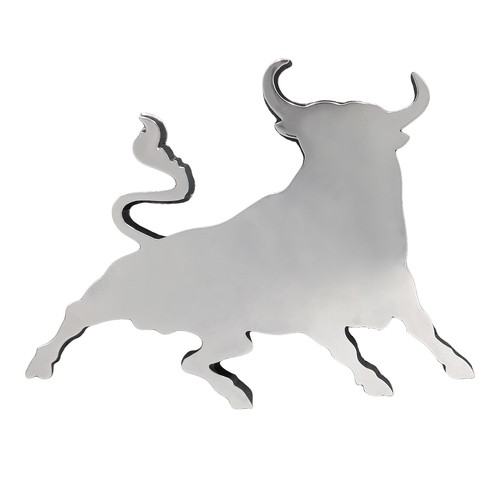 Chrom aufkleber bulle - 3d, stier