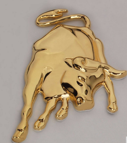 Stier bulle chrom gold - 3d,