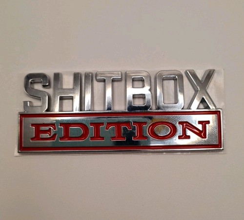 Shitbox edition emblem chrom - shitbox,