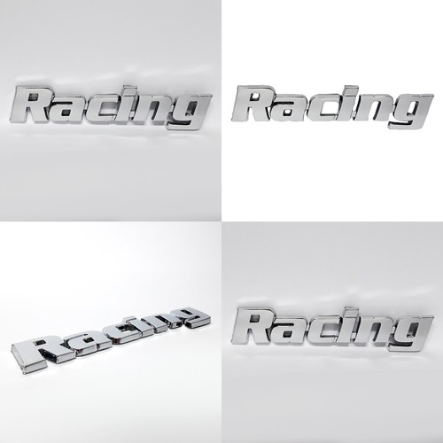 Chrom aufkleber racing - 3d, 4x